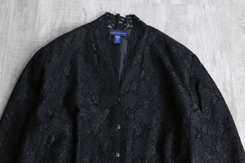 black color lace shirt jacket