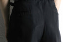black wide tapered slacks
