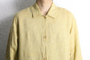 pastel yellow multi nep linen shirt