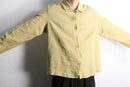 pastel yellow multi nep linen shirt