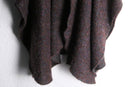 warm tone melange long hooded wool poncho