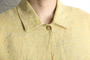 pastel yellow multi nep linen shirt