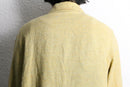pastel yellow multi nep linen shirt