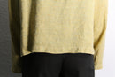 pastel yellow multi nep linen shirt