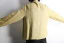 pastel yellow multi nep linen shirt