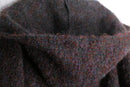 warm tone melange long hooded wool poncho