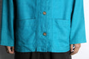turquoise blue ramie cotton shirt jacket