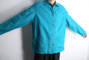 turquoise blue ramie cotton shirt jacket