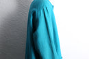 turquoise blue ramie cotton shirt jacket