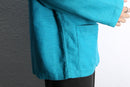 turquoise blue ramie cotton shirt jacket