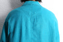 turquoise blue ramie cotton shirt jacket