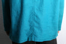 turquoise blue ramie cotton shirt jacket