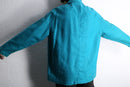 turquoise blue ramie cotton shirt jacket