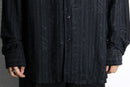 black cotton woven stripe shirt