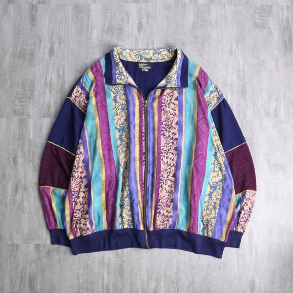 mulch stripe pattern zip jacket