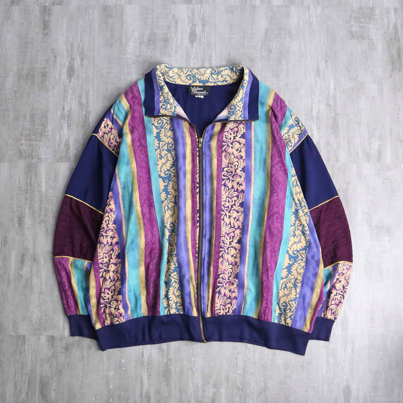 mulch stripe pattern zip jacket