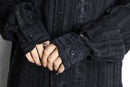 black cotton woven stripe shirt