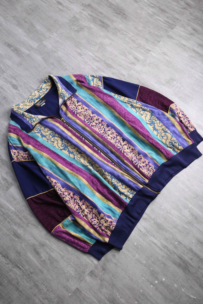 mulch stripe pattern zip jacket