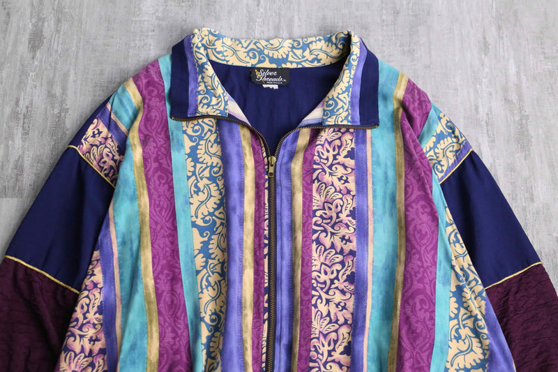 mulch stripe pattern zip jacket