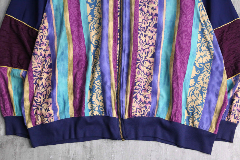 mulch stripe pattern zip jacket