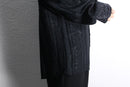 black cotton woven stripe shirt