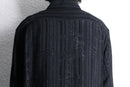 black cotton woven stripe shirt