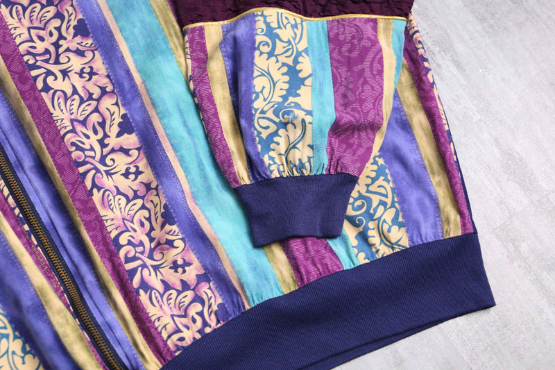 mulch stripe pattern zip jacket
