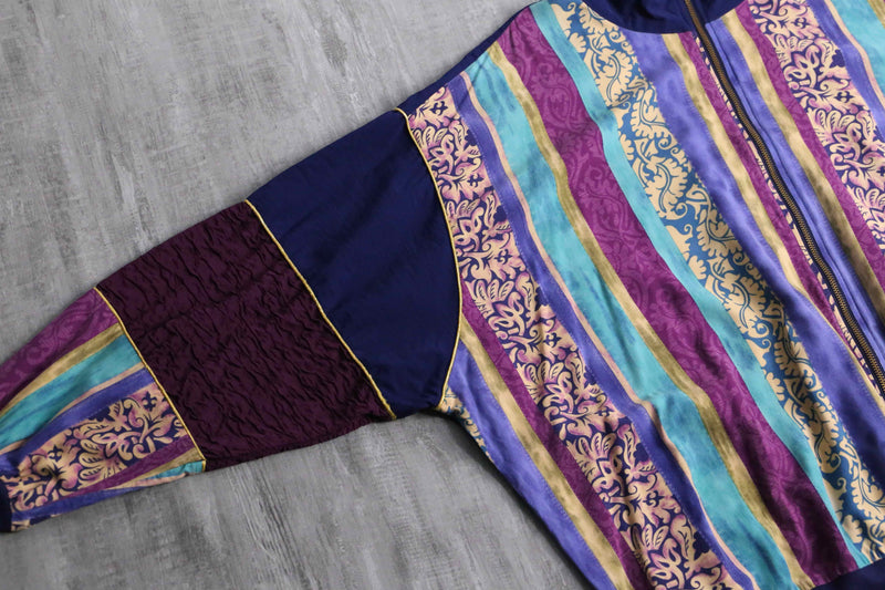 mulch stripe pattern zip jacket