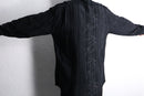 black cotton woven stripe shirt