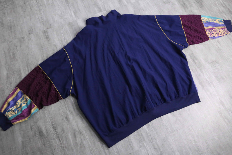 mulch stripe pattern zip jacket