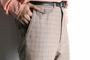 dusty tone check no-tuck slacks