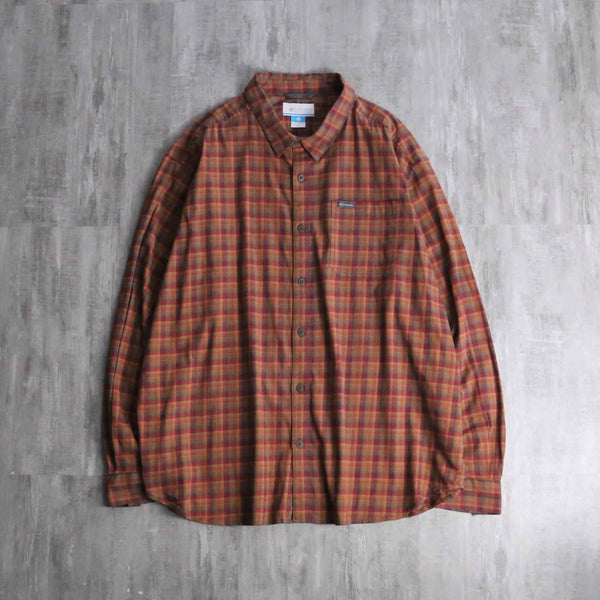 “Columbia” warm color tartan check shirt