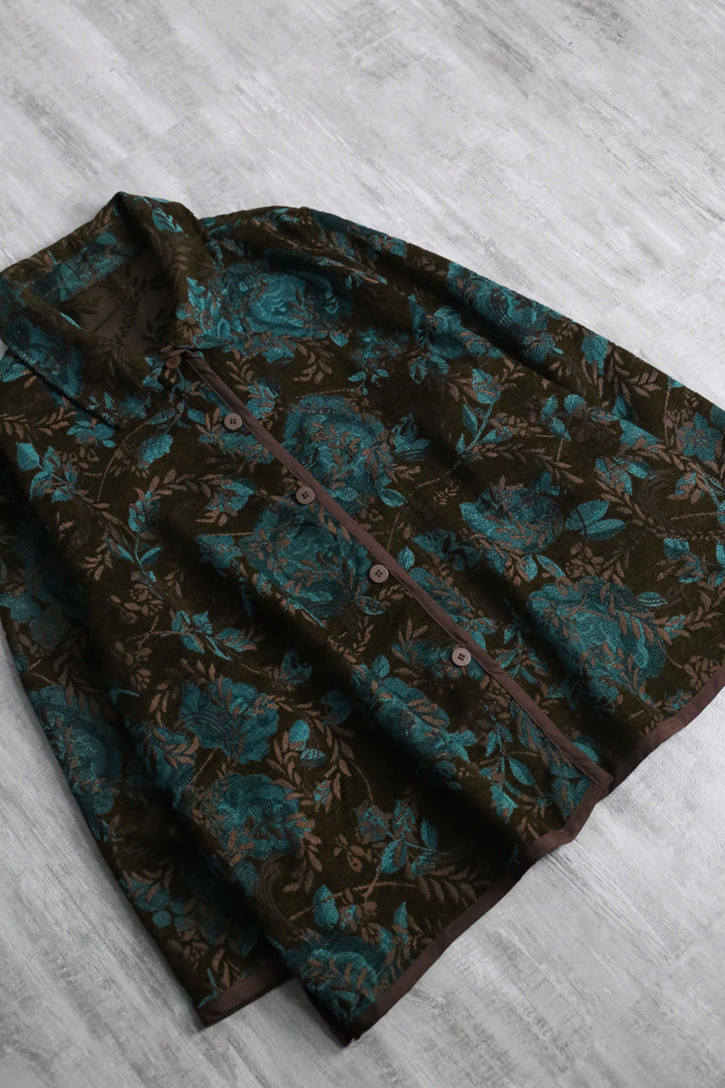 botanical embroidery design reversible jacket