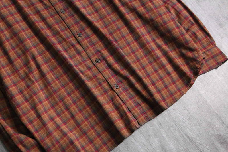 “Columbia” warm color tartan check shirt
