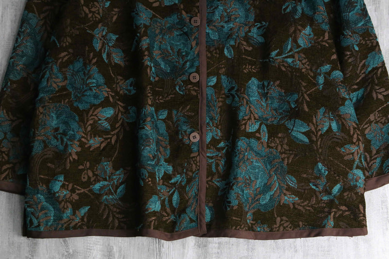 botanical embroidery design reversible jacket