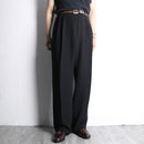 black poly wide tapered slacks