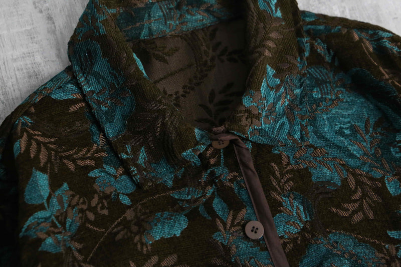botanical embroidery design reversible jacket