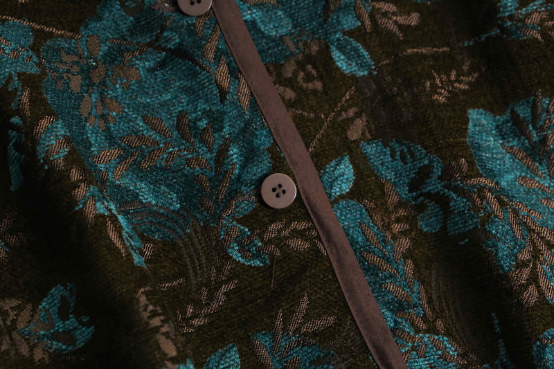 botanical embroidery design reversible jacket