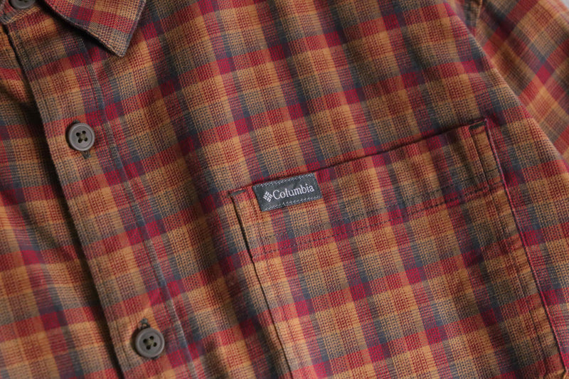“Columbia” warm color tartan check shirt