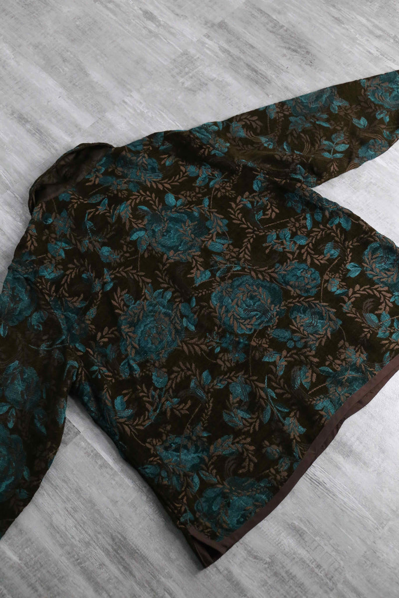 botanical embroidery design reversible jacket