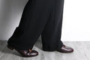 black poly wide tapered slacks