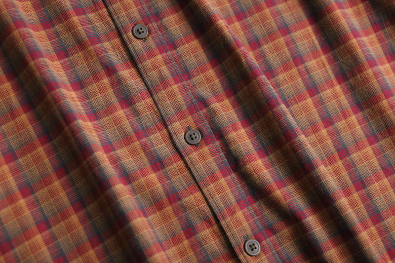 “Columbia” warm color tartan check shirt