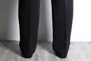 black poly wide tapered slacks
