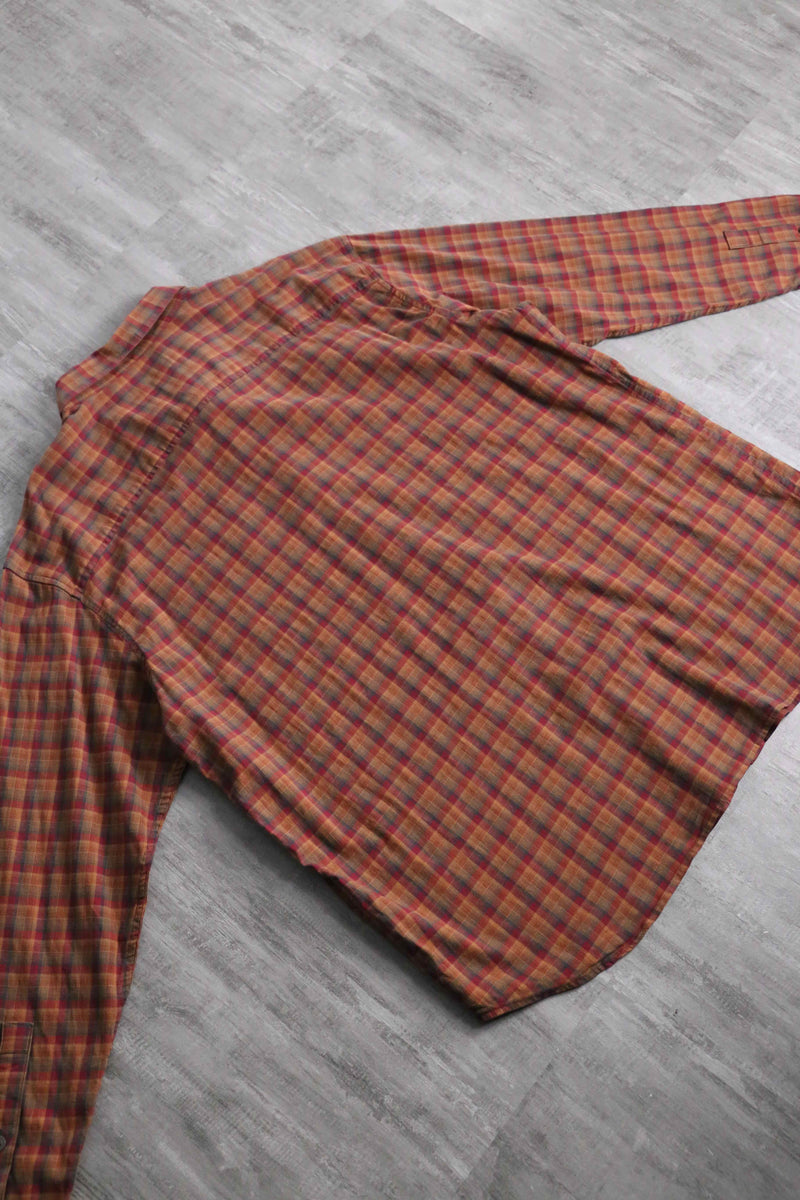 “Columbia” warm color tartan check shirt