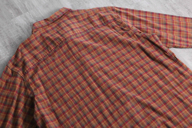 “Columbia” warm color tartan check shirt