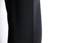 black poly wide tapered slacks