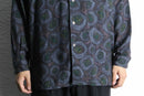 dark tone circle design open collar shirts