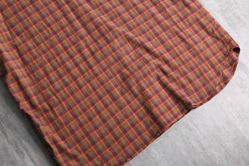“Columbia” warm color tartan check shirt