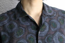 dark tone circle design open collar shirts