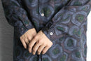 dark tone circle design open collar shirts
